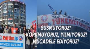Eğitim-İş Sendikası Denizli Şubesi'nden zamlara pankartlı protesto