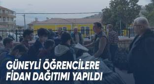 Güneyli öğrencilere fidan dağıtımı yapıldı