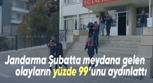 Jandarma 1 ayda meydana gelen olayların yüzde 99’unu aydınlattı