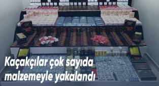 Kaçakçılar çok sayıda malzemeyle yakalandı