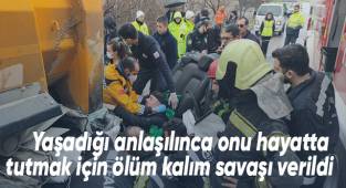 Kağıt gibi ezilen otomobilde zamanla yarış