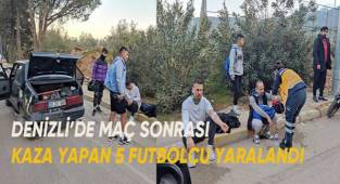 Maç sonrası kaza yapan 5 futbolcu yaralandı