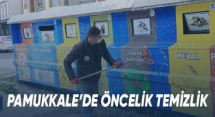 Pamukkale Belediyesi temizlik çalışmalarına aralıksız devam ediyor