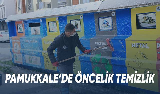 Pamukkale Belediyesi temizlik çalışmalarına aralıksız devam ediyor