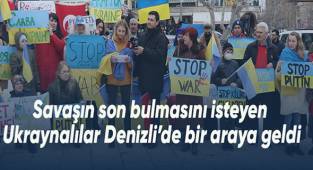 Savaşın son bulmasını isteyen Ukraynalılar Denizli’de bir araya geldi