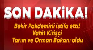 Tarım ve Orman Bakanı Pakdemirli istifa etti