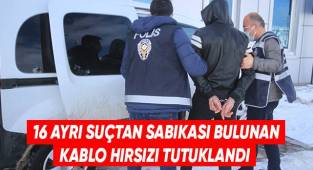 16 ayrı sabıkası bulunan kablo hırsızı tutuklandı