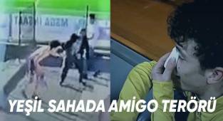 Amigo tarafından burnu kırılan futbolcuya, rakibi kramponla tekme attı