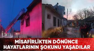Çal İlçesi'nde çıkan yangında ev kullanılmaz hale geldi