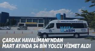 Çardak Havalimanı'ndan Mart ayında 34 bin yolcu hizmet aldı