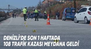 Denizli'de son 1 haftada 108 trafik kazası meydana geldi
