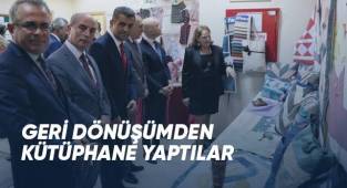 Geri dönüşüm malzemelerinden kütüphane yaptılar