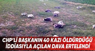 CHP’li başkanın 40 kazı öldürdüğü iddiasıyla açılan dava ertelendi