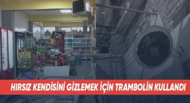 Hırsız kendisini gizlemek için trambolin kullandı
