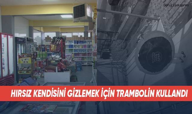 Hırsız kendisini gizlemek için trambolin kullandı
