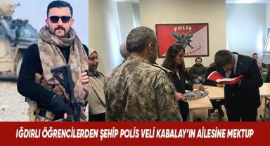 Iğdırlı öğrencilerden Şehit Polis Veli Kabalay’ın ailesine mektup