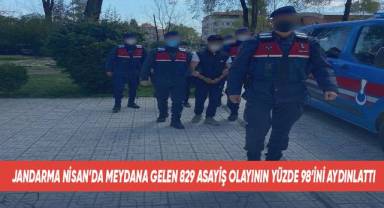 Jandarma Nisan ayında meydana gelen 829 asayiş olayının yüzde 98’ini aydınlattı
