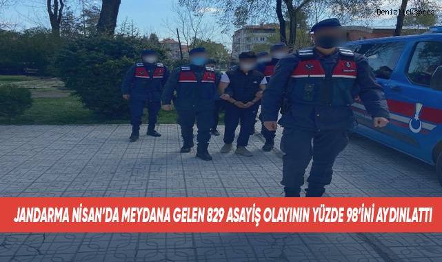 Jandarma Nisan ayında meydana gelen 829 asayiş olayının yüzde 98’ini aydınlattı