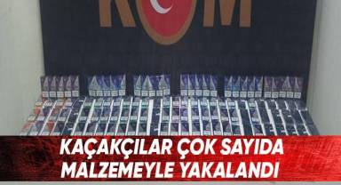Kaçakçılar çok sayıda malzemeyle yakalandı
