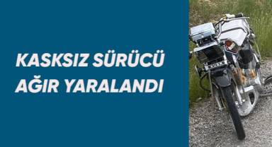 Kasksız sürücü kazada ağır yaralandı