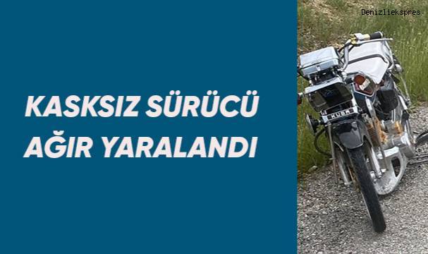 Kasksız sürücü kazada ağır yaralandı