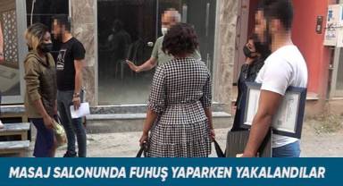 Masaj salonunda fuhuş yaparken yakalandılar