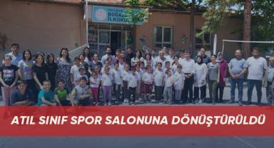 Atıl sınıf spor salonuna dönüştürüldü