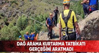 Dağ arama kurtarma tatbikatı gerçeğini aratmadı