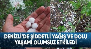 Denizli'de şiddetli yağış ve dolu yaşamı olumsuz etkiledi