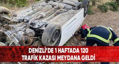 Denizli'de son 1 haftada 120 trafik kazası meydana geldi