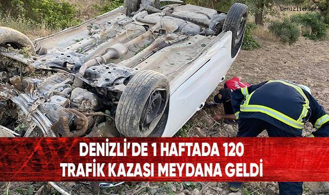 Denizli'de son 1 haftada 120 trafik kazası meydana geldi