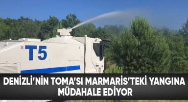Denizli’nin TOMA’sı Marmaris'teki yangına müdahale ediyor
