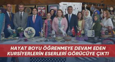 Hayat boyu öğrenmeye devam eden kursiyerlerin eserleri görücüye çıktı