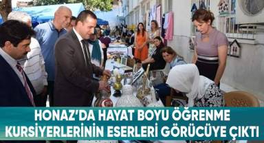 Honaz’da hayat boyu öğrenme kursiyerlerinin eserleri görücüye çıktı