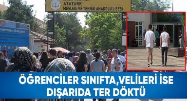 Öğrenciler sınıfta, velileri ise dışarıda ter döktü