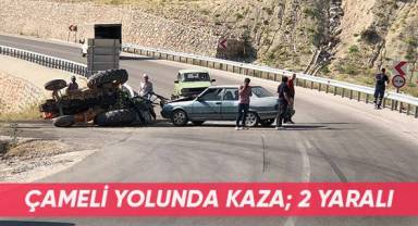 Çameli yolunda kaza; 2 yaralı
