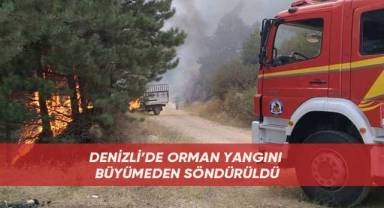 Denizli’de orman yangını büyümeden söndürüldü