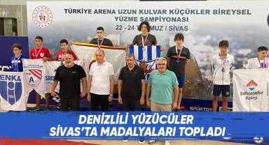 Denizlili yüzücüler Sivas’ta madalyaları topladı