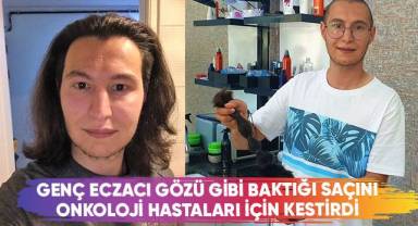 Genç eczacı gözü gibi baktığı saçını onkoloji hastaları için kestirdi