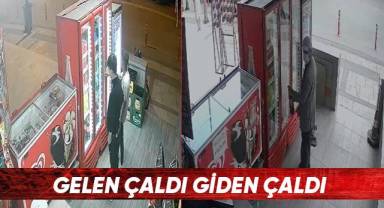 Hırsızlar marketin önünde bulunan dolaba dadandı
