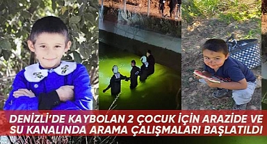 Kayıp 2 çocuk için su kanalı ve arazide arama çalışması başlatıldı