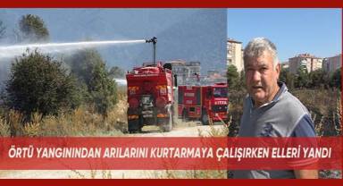 Kovanları küle dönen arıcı, “Kovanlarımı kurtaramadım, ellerim ve ayaklarım yandı