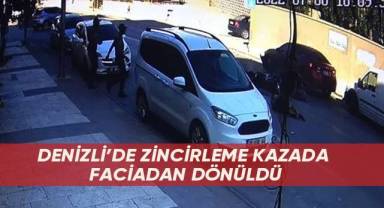 Yola kontrolsüz çıkan aracın neden olduğu zincirleme kazada faciadan dönüldü