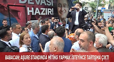Ali Babacan aşure standında miting yapmak isteyince tartışma çıktı