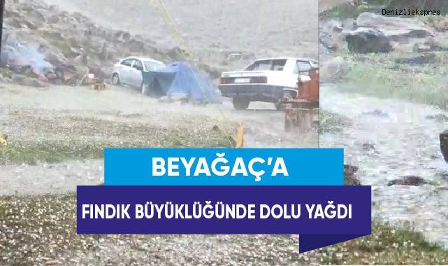 Beyağaç'a fındık büyüklüğünde dolu yağdı