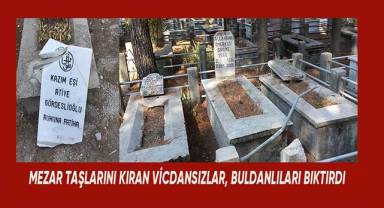 Defalarca onarılan mezar taşlarının kırılması Buldanlıları çileden çıkardı