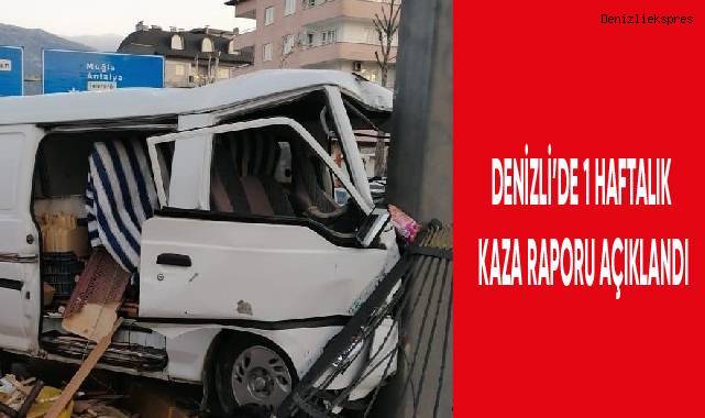 Denizli'de 1 haftalık kaza bilançosu açıklandı