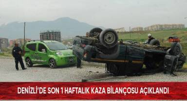 Denizli'de son 1 haftalık kaza bilançosu açıklandı