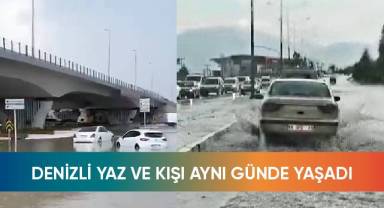 Denizli yaz ve kışı aynı günde yaşadı