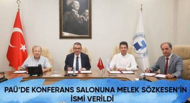 PAÜ’de konferans salonuna Melek Sözkesen’in ismi verildi